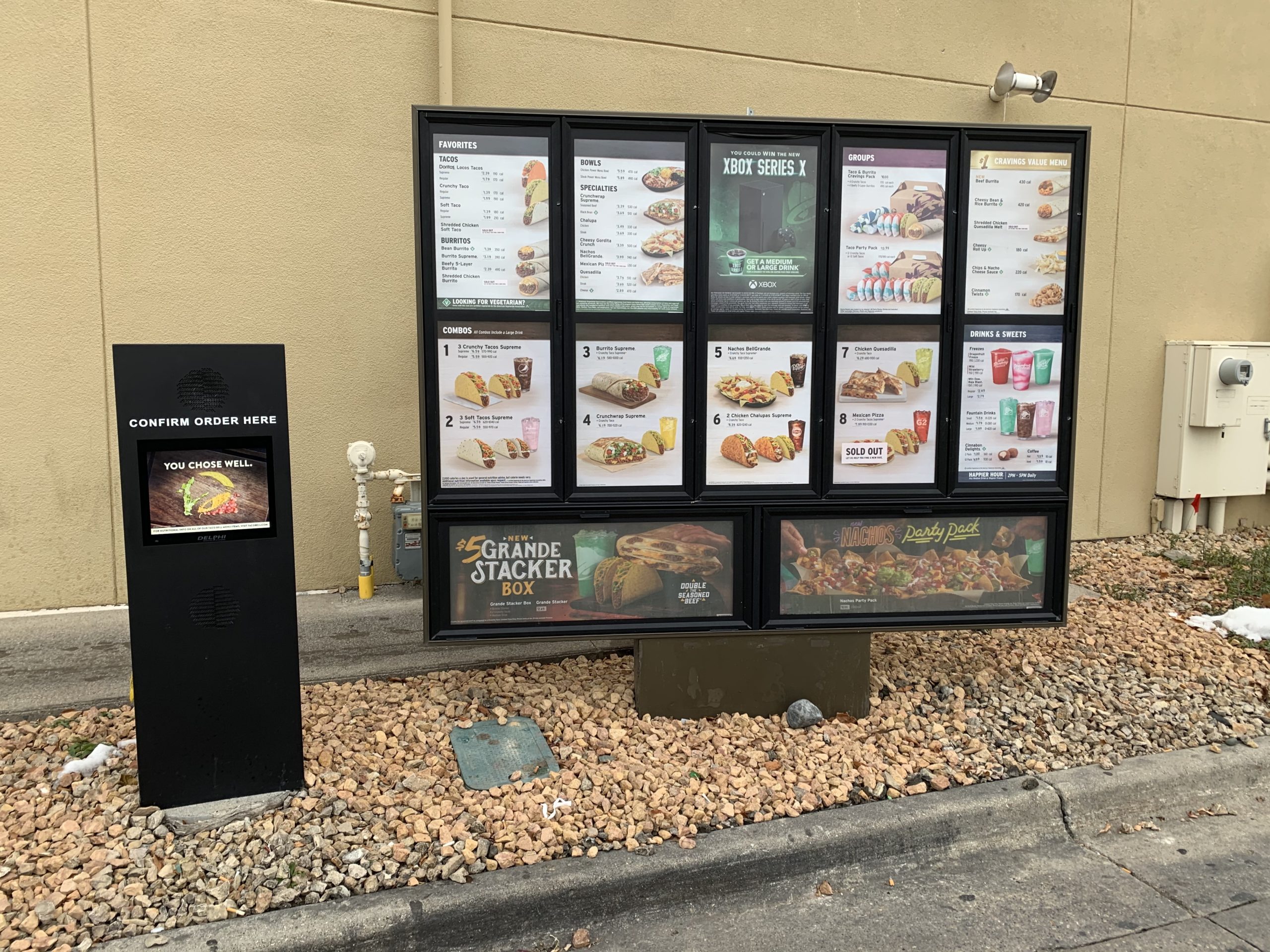 taco bell drive thru menu board