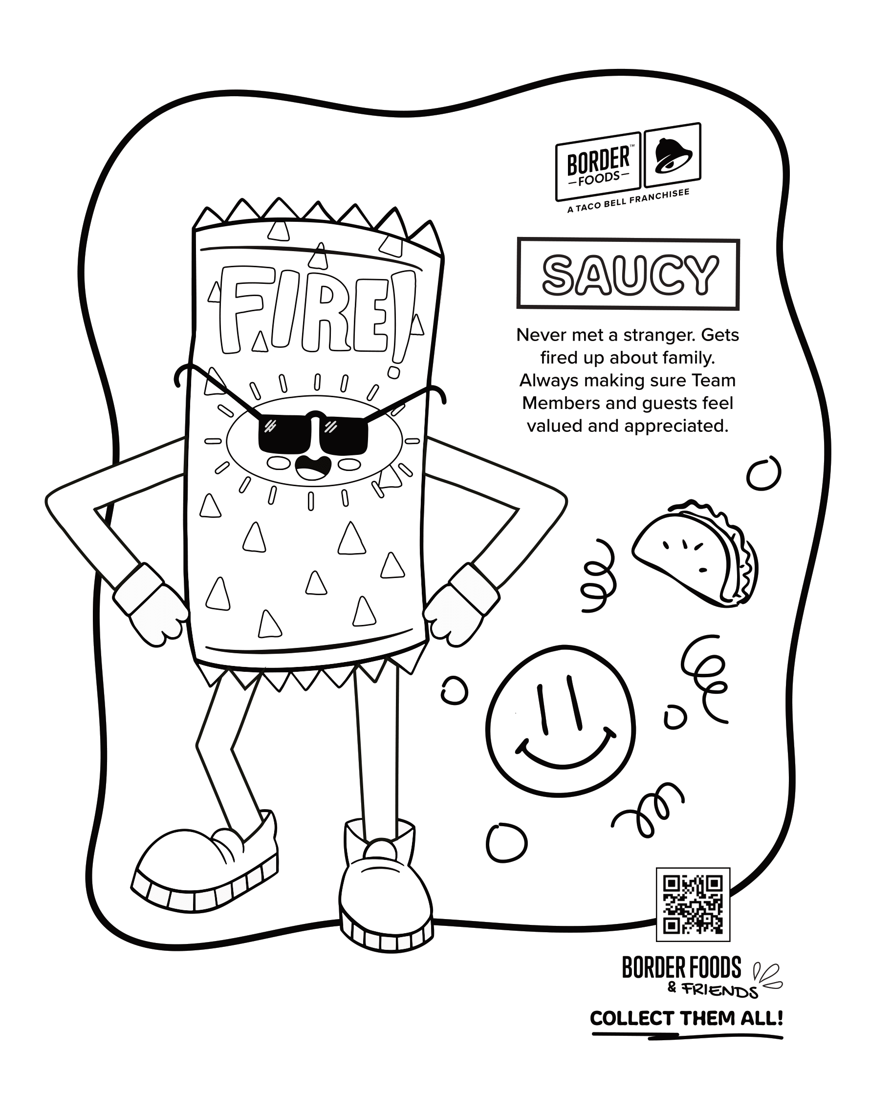 Saucy coloring sheet